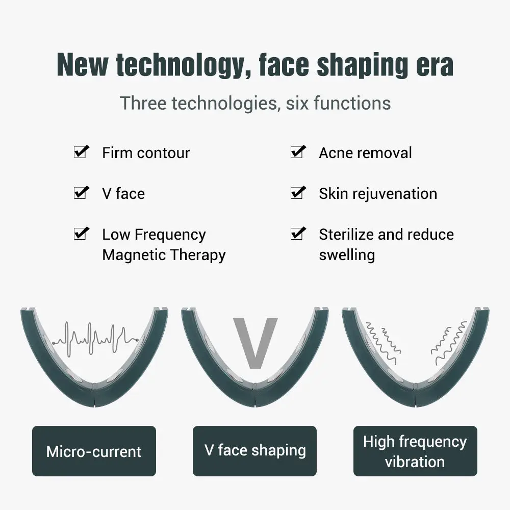 Electric V Face Shaping Massager Lifting Neck Anti-Wrinkle Red Blue-Ray Shaping Beauty Instrument With Remote Control