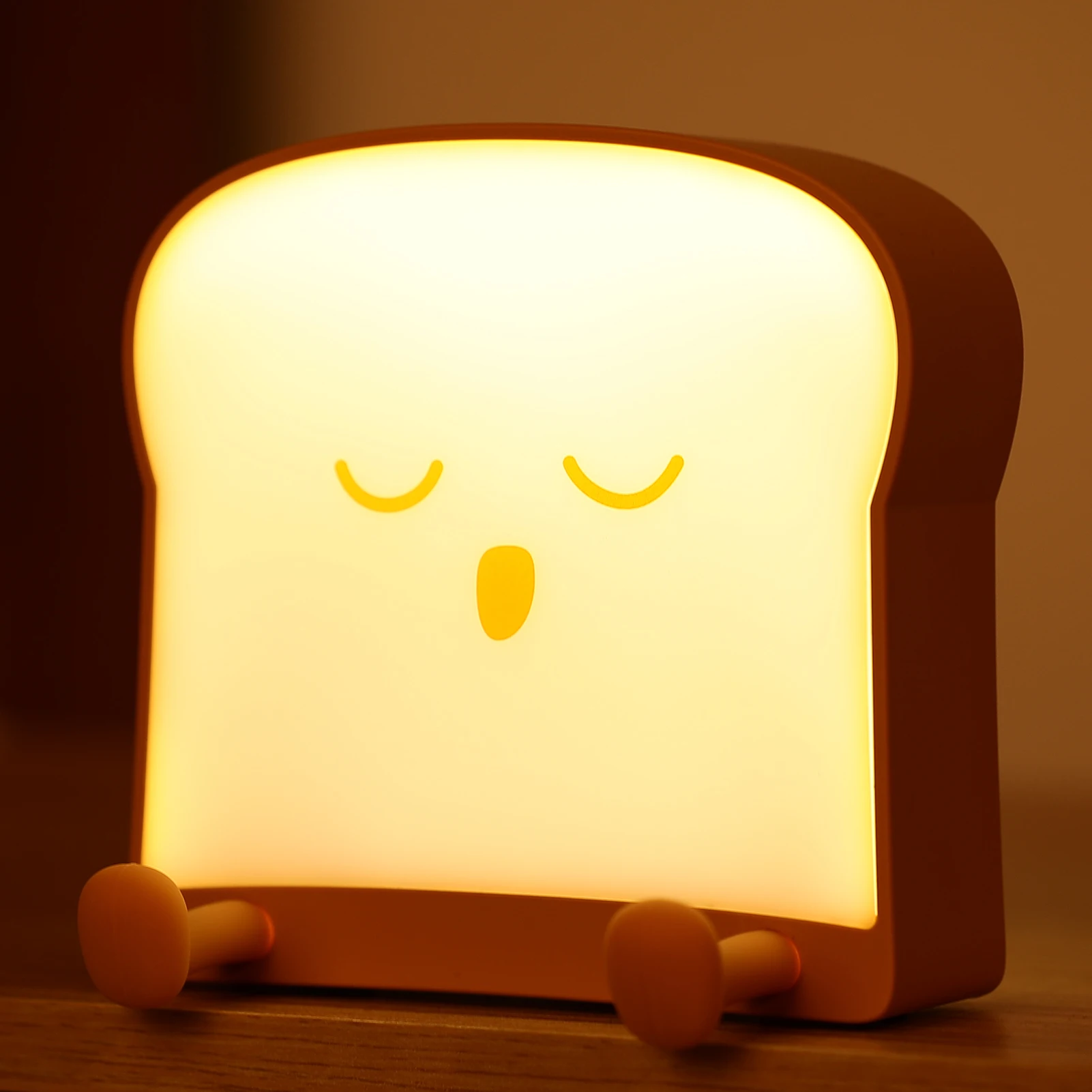 Cute Nightlights Cartoon Toast Bread Led Lamp Mobile Phone Holder Bedroom Bedside Usb Charging Lamp Birthday Gifts for Kids New