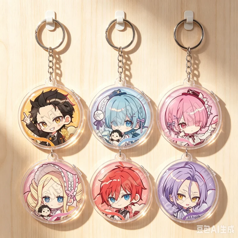 Anime Another World 6cm Subaru Acrylic Pendant Keychains Bag Decorations Animation Periphera Exquisite Products