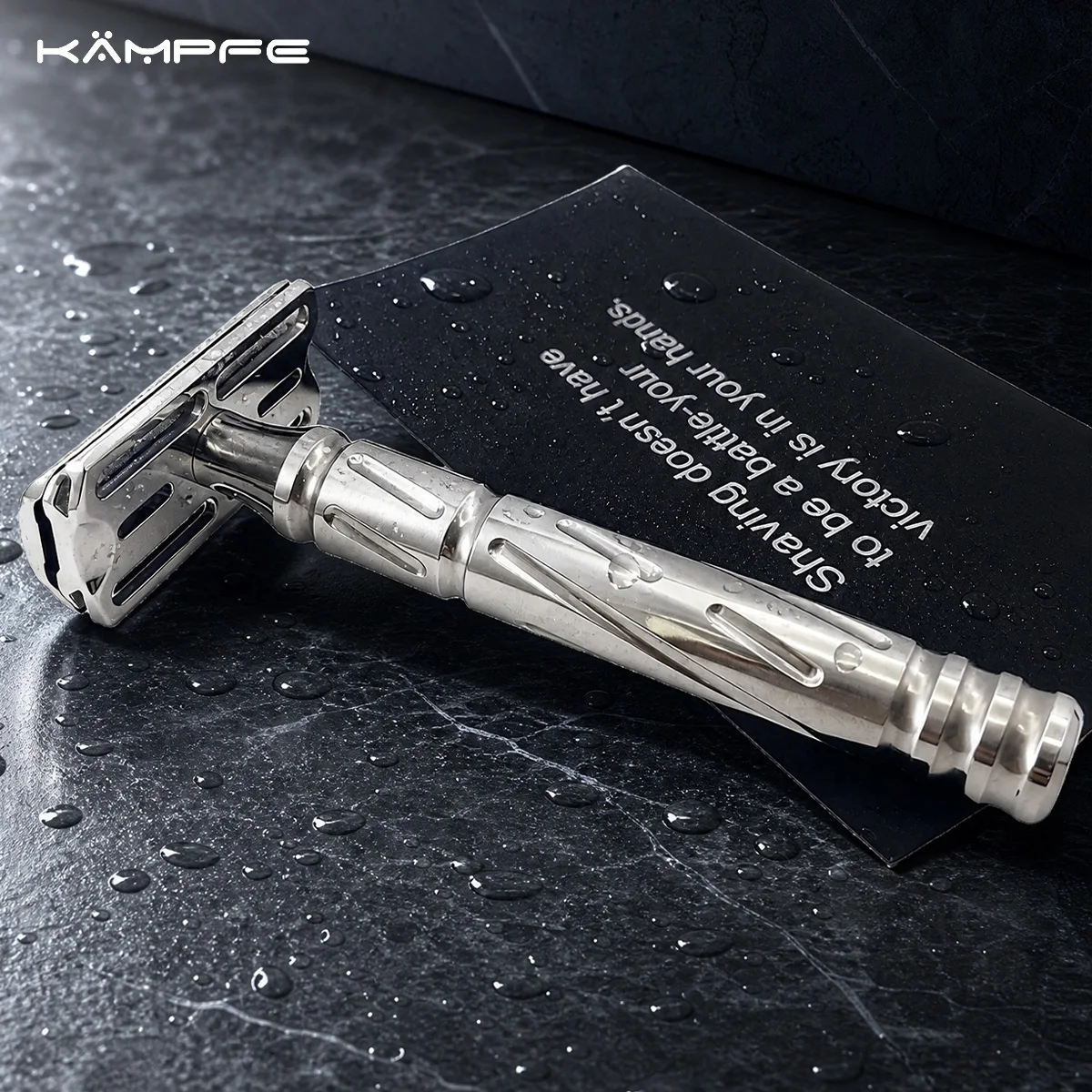 KAMPFE Polished Stainless Steel Safety Razor Double Edge Beard Shaver Classic Wet Shaving Razor Perfect Gift Idea for Men