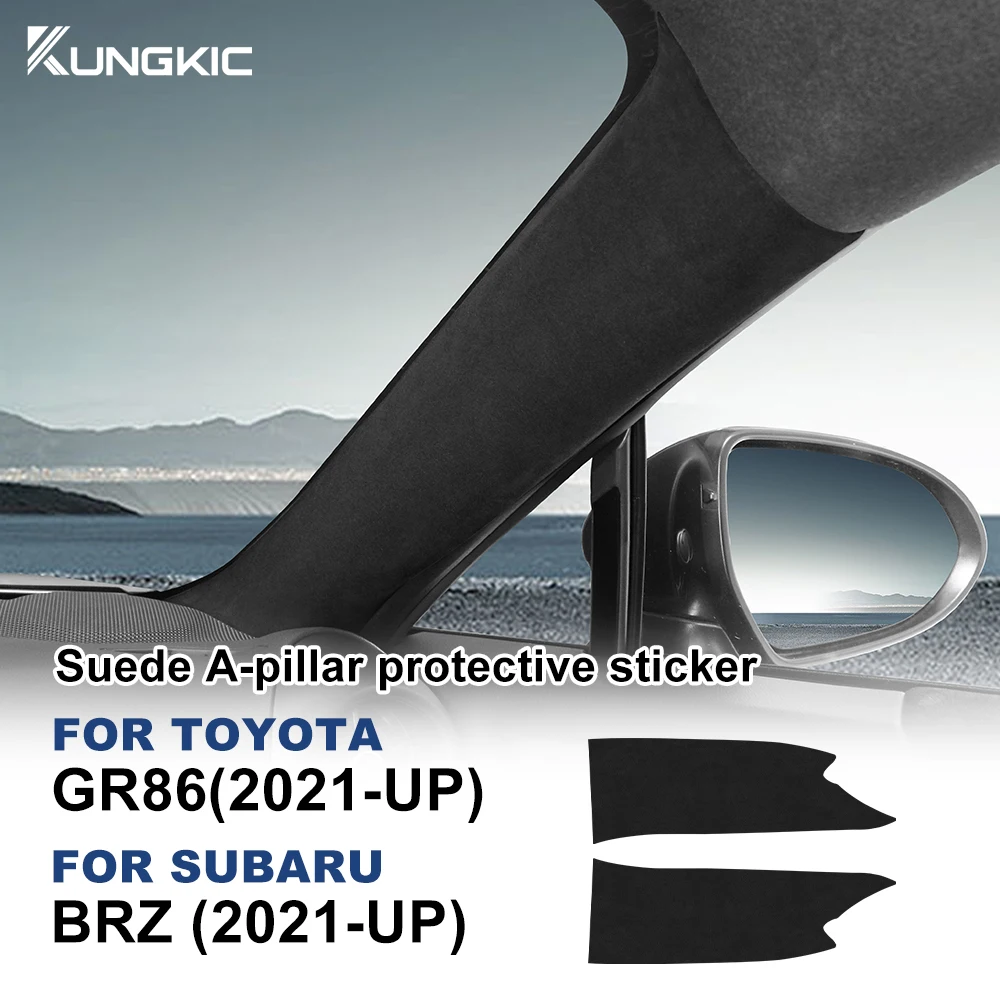 Suede A-pillar Protective Sticker For Subaru BRZ Toyota GR86 2021 2022 2023 2024 LHD RHD Pad Cushion Interior Trim Accessories