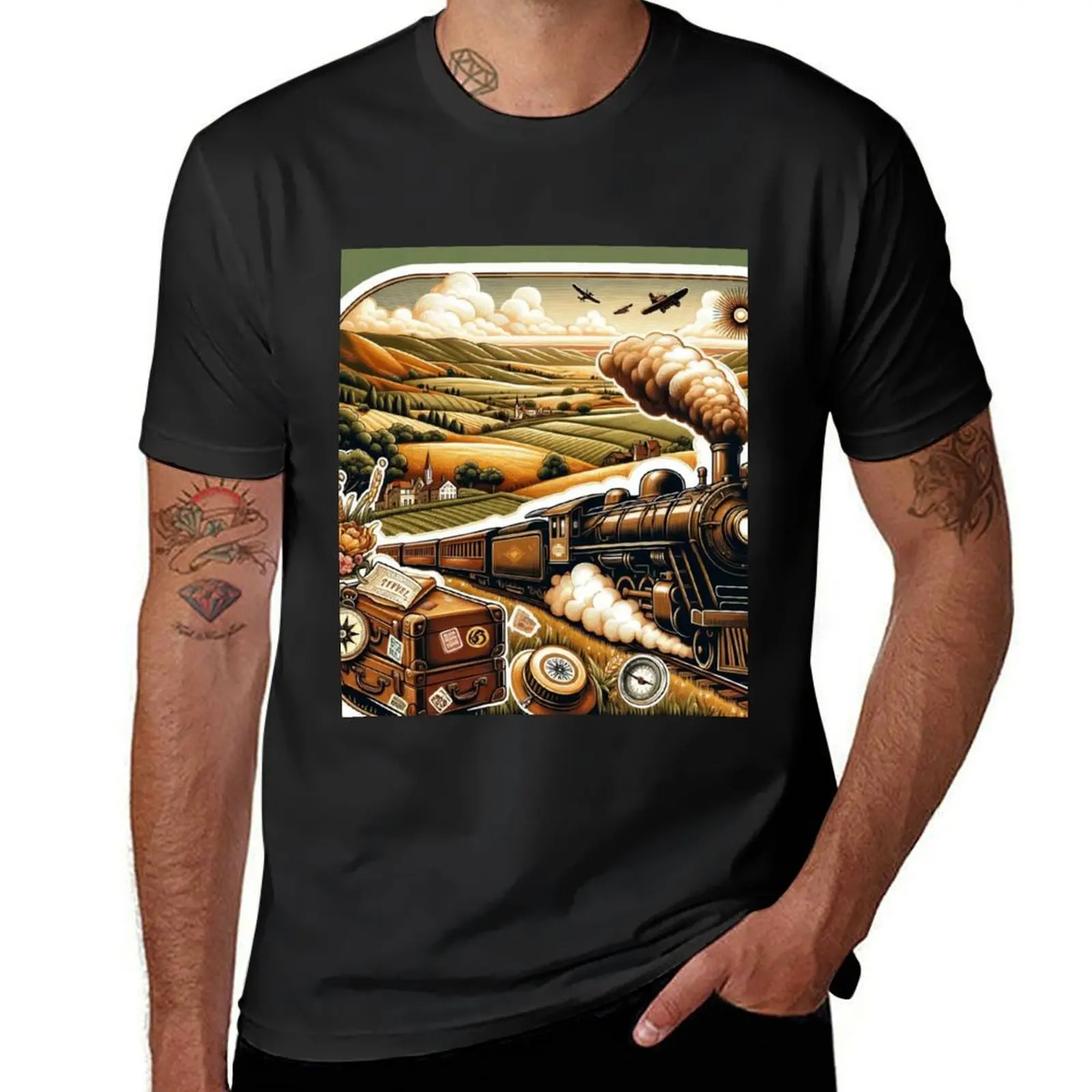 Vintage Locomotives - Classic Train Enthusiast Sticker T-Shirt kawaii clothes vintage oversizeds clothes for men