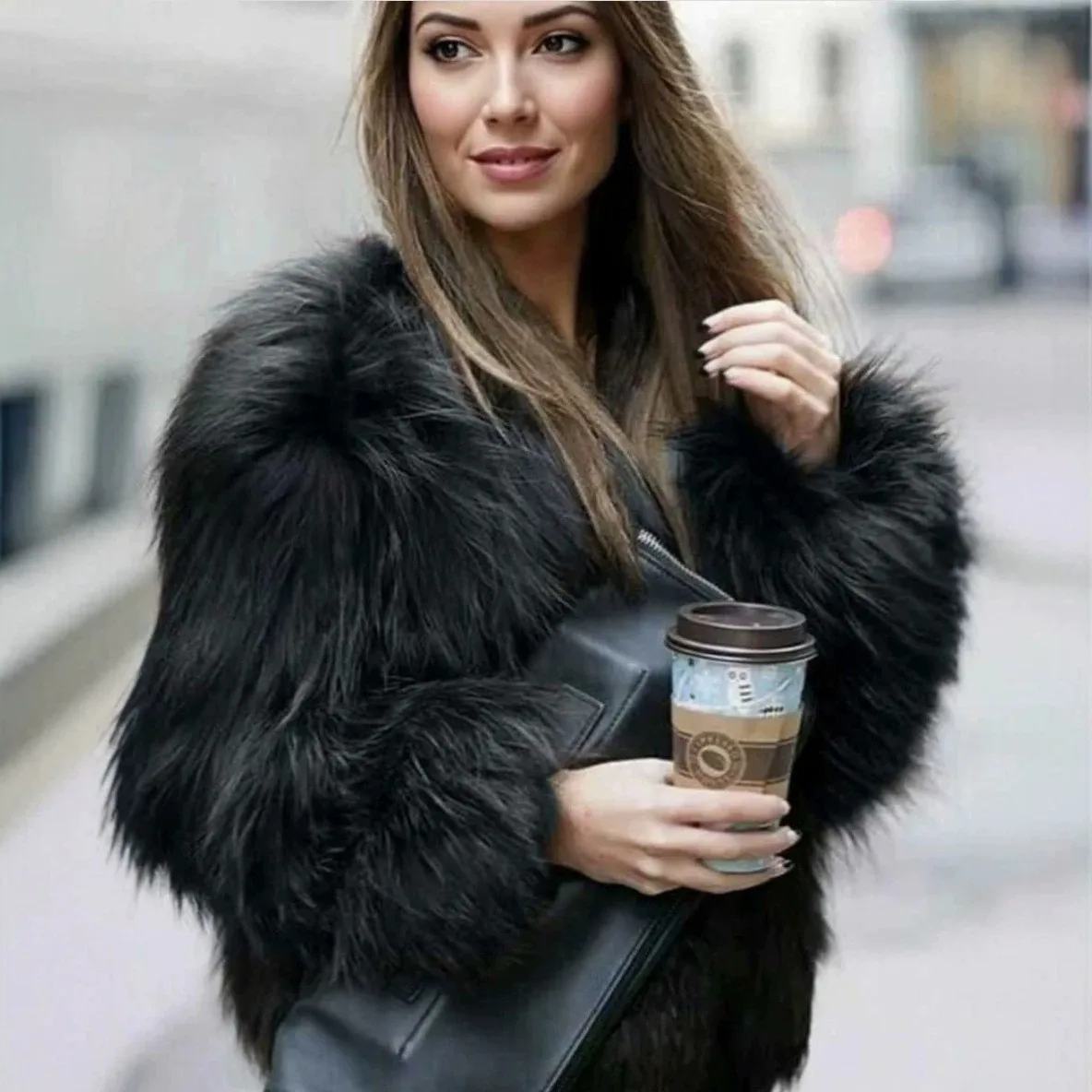 No Hood Round Neck Coat Regular Length Elegant with Long Sleeve Regular Sleeve Long Skirt Commuter Winter Jacket for Women