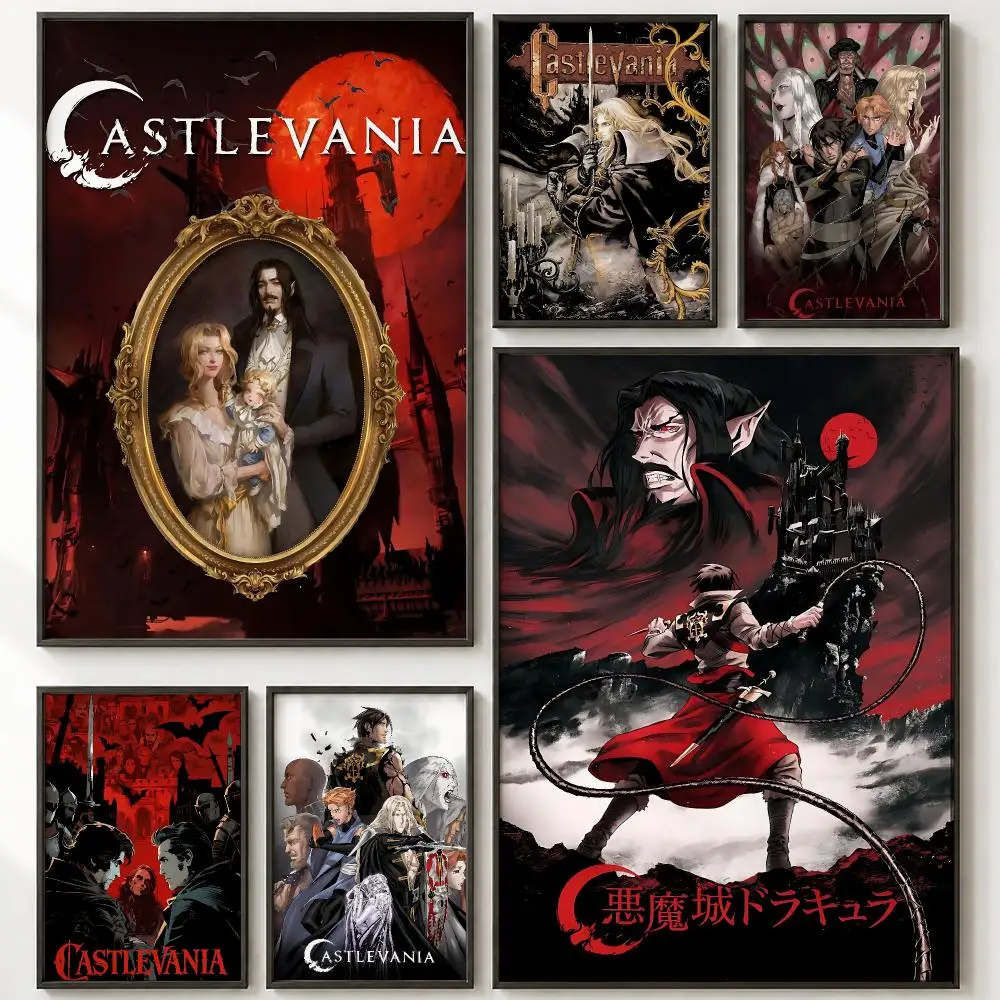 Smart-connected Entertainment C-CastlevaniaS Poster Vintage Retro Anime Poster Stickers Peel and Stick Wall Art Home Decor