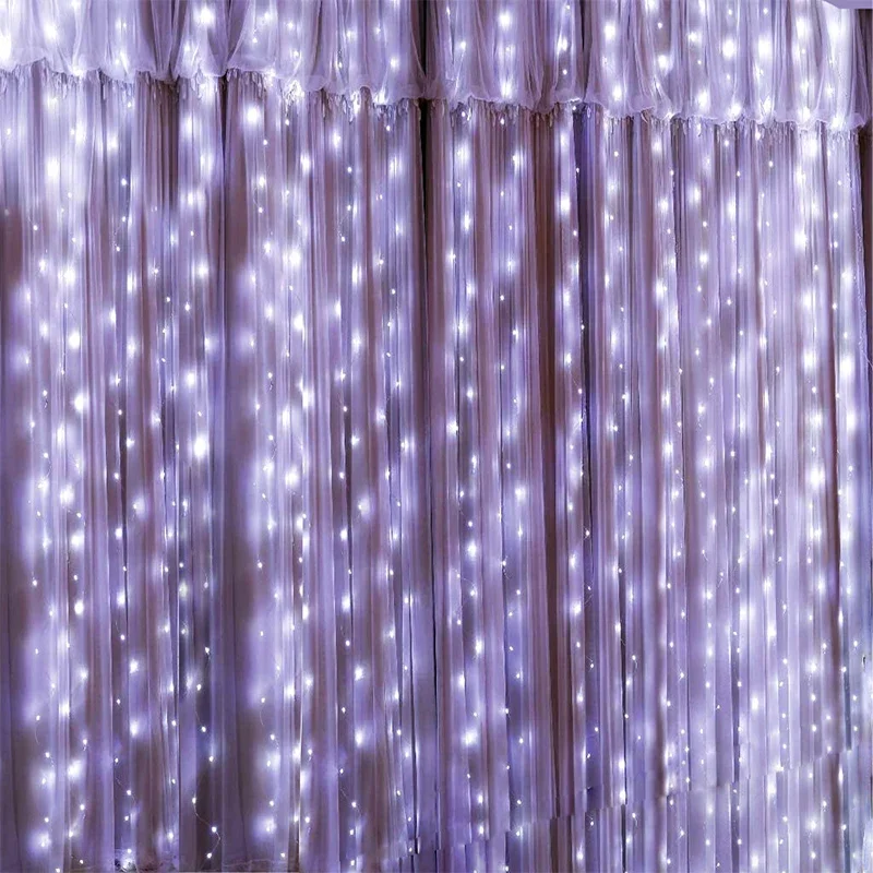 2022 Christmas Curtain Fairy Lights LED Garland Wedding Decoration Festoon Gift Ornament