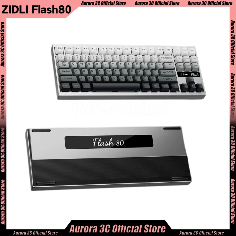 ZIDLI Flash80 Aluminum Alloy Keyboard Wireless Bluetooth Mechanical Keyboard RGB 7200mAh Gasket Three Mode Custom PC Game Gift