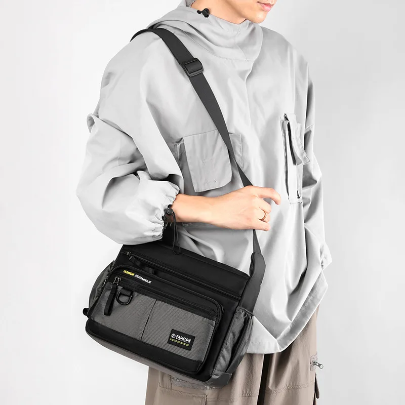 New Men's Single-shoulder Bag, Large-capacity Water-resistant Crossbody Bag, Fashionable and Casual Travel Bag, Loose Change Bag