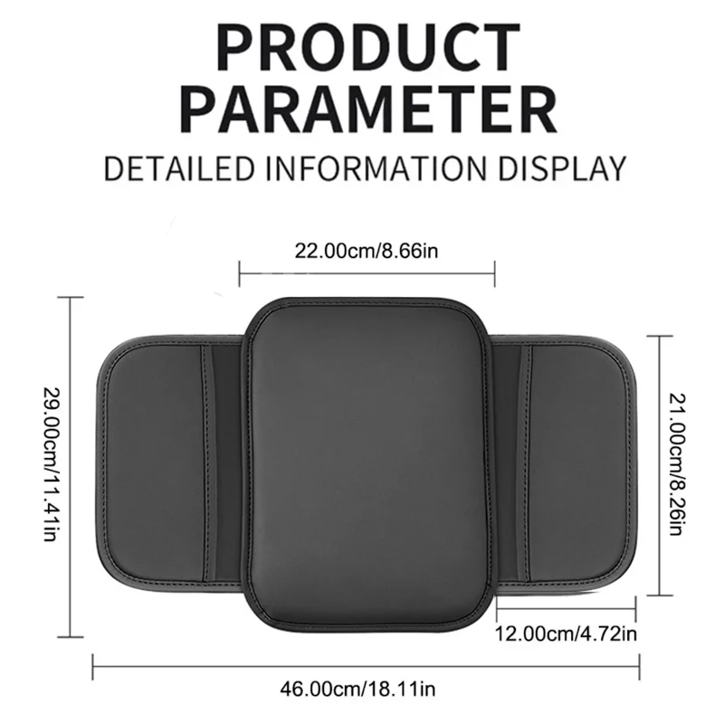 가죽 시트 팔걸이 쿠션 보호대 보관 패드, 자동차 인테리어 보관 액세서리, 모든 자동차 모델