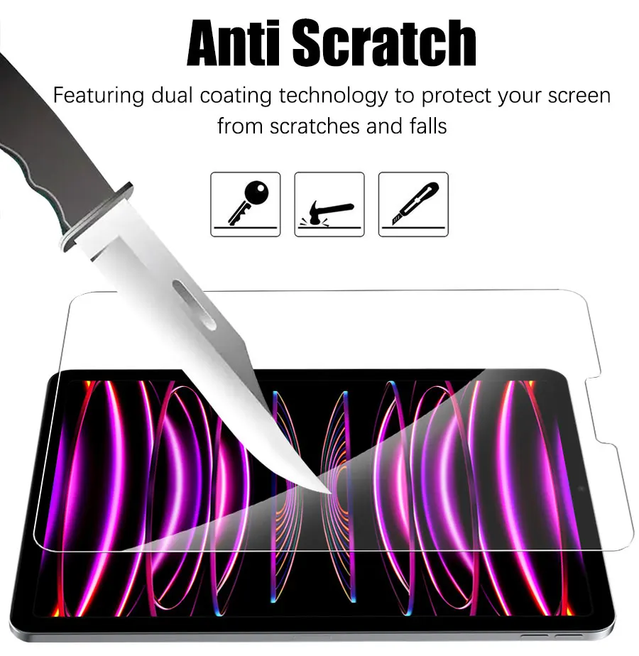 아이패드 화면 보호기 강화 유리, 풀 커버리지 태블릿 필름, 아이패드 프로 11, 2022 프로, 4 세대 11 인치, A2435, A2761, A2762, A2759 용, 2 개