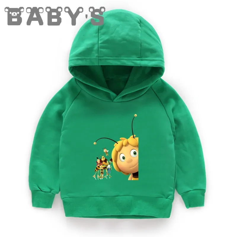 Little Bee Maya Cartoon Cute Kids Hoodies Boys Girls Funny Sweatshirts Casual Children Outwear Clothes Cotton Baby Tops,KMT5428
