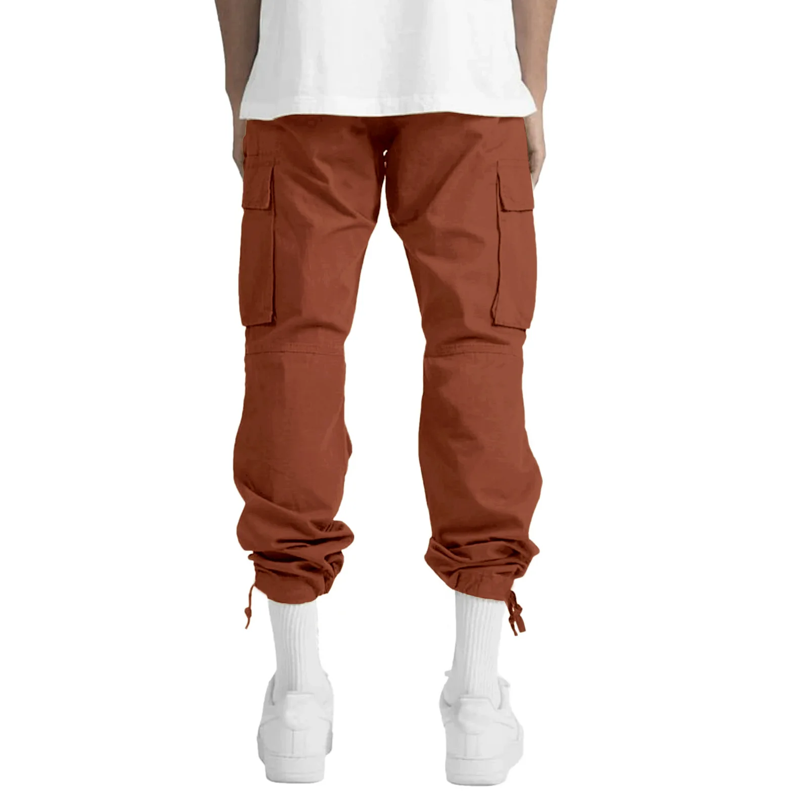 Neue Herren Casual Jogginghose Einfarbige Multi-Taschen Cargohose Modische Kordelzug Baggy Sweathose Wander- und Outdoor-Sporthose – Detail 26