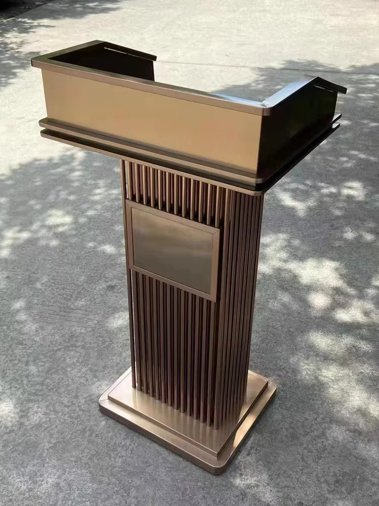 Commercial Reception Desk Table LED Lighting Heavy Duty Customizable Dimensions For Supermarket/Showroom/Mall Use Ladder Shelf