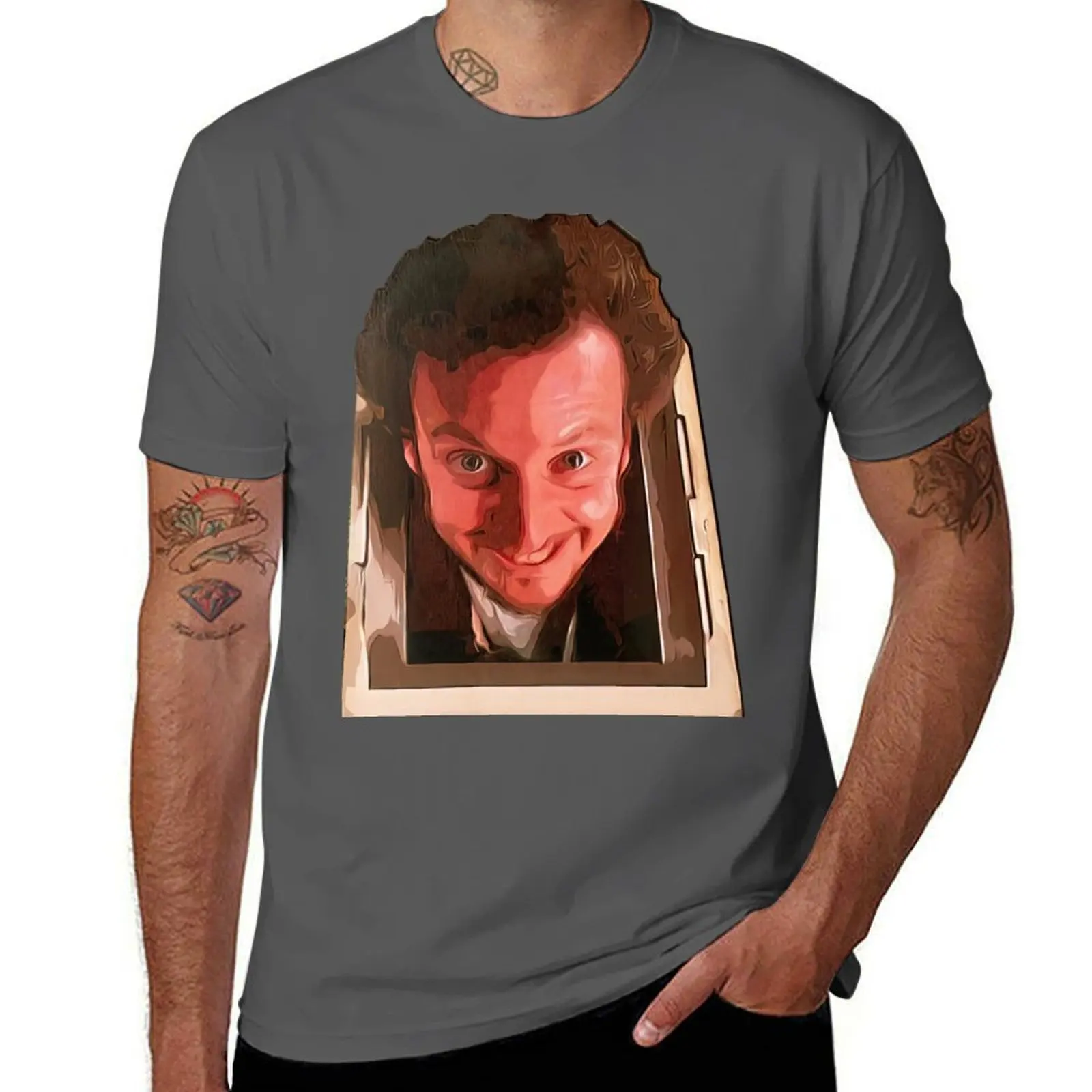 

Home Alone Marv Doggy Door T-Shirt man t shirts graphic man t shirts for men man graphic t shirt T-Shirt