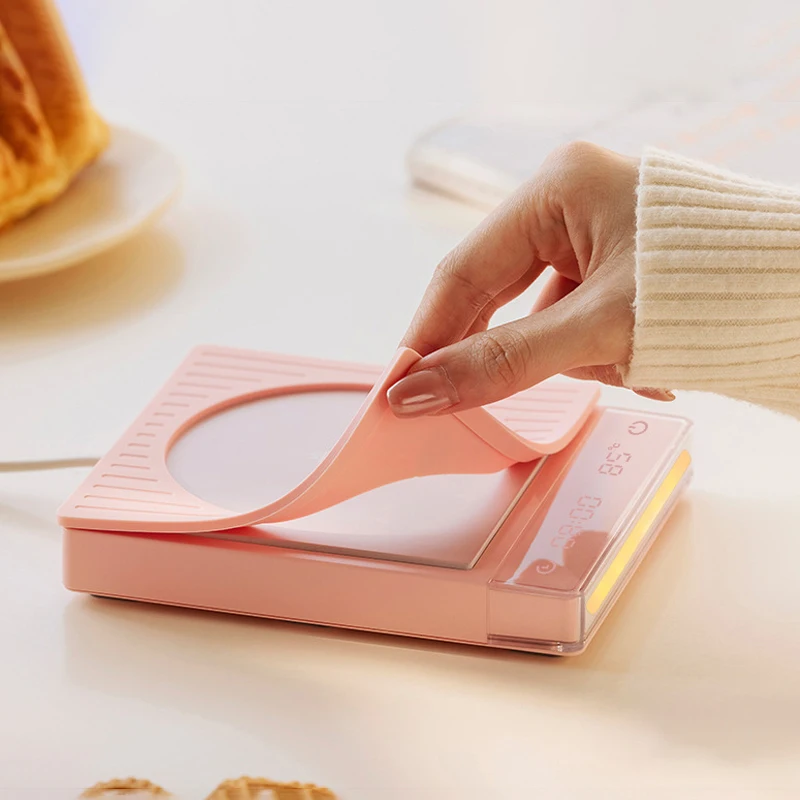 50 واط الكهربائية مدفأة القدح كوب سخان مع 4 والعتاد التحكم في درجة الحرارة لوح تسخين كوستر التدفئة للحليب القهوة مكتب المنزل 220 فولت