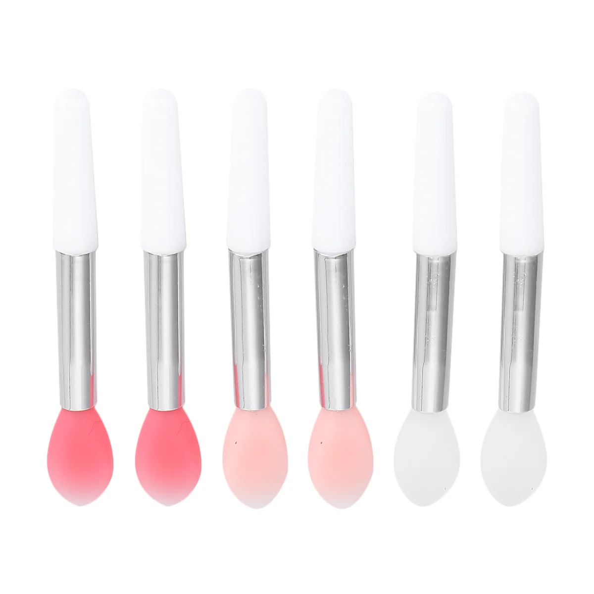 

6pcs Portable Single Head Makeup Multifunctional Silicone Lip Makeup Tool(Translucent and Flesh Pink and Watermelon Red