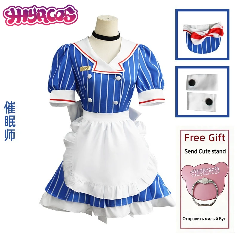 アニメミクコスプレ衣装アニメメスマライザー初音-jk-制服ハロウィンクリスマスカーニバル女性のためのドレス帽子エプロン