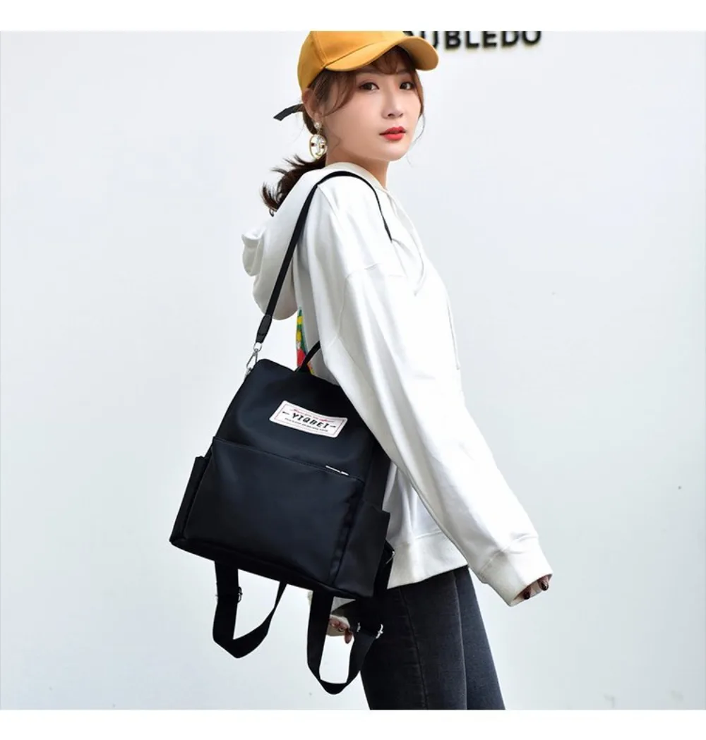Wasserdichter Oxford-Rucksack mit hoher Kapazität, Diebstahlsicherer, leichter Reise-Tagesrucksack, einfarbig, vielseitige Umhängetasche für Damen – Detail 8