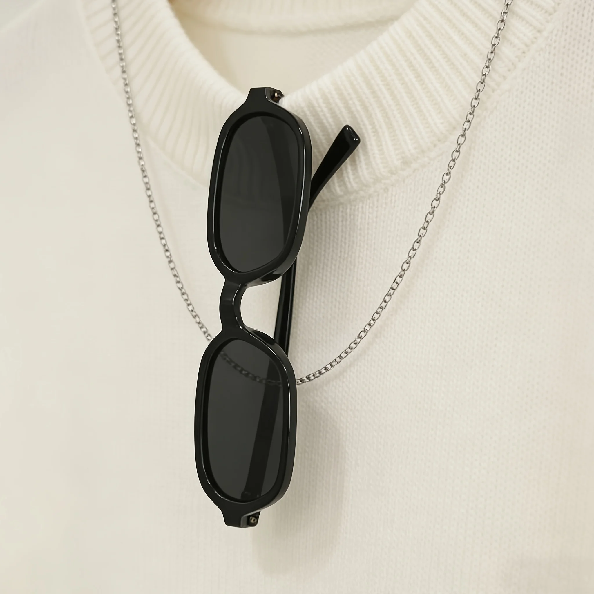 

Small frame rectangular glasses, retro fashion dress glasses, suitable for travel, travel, daily matching