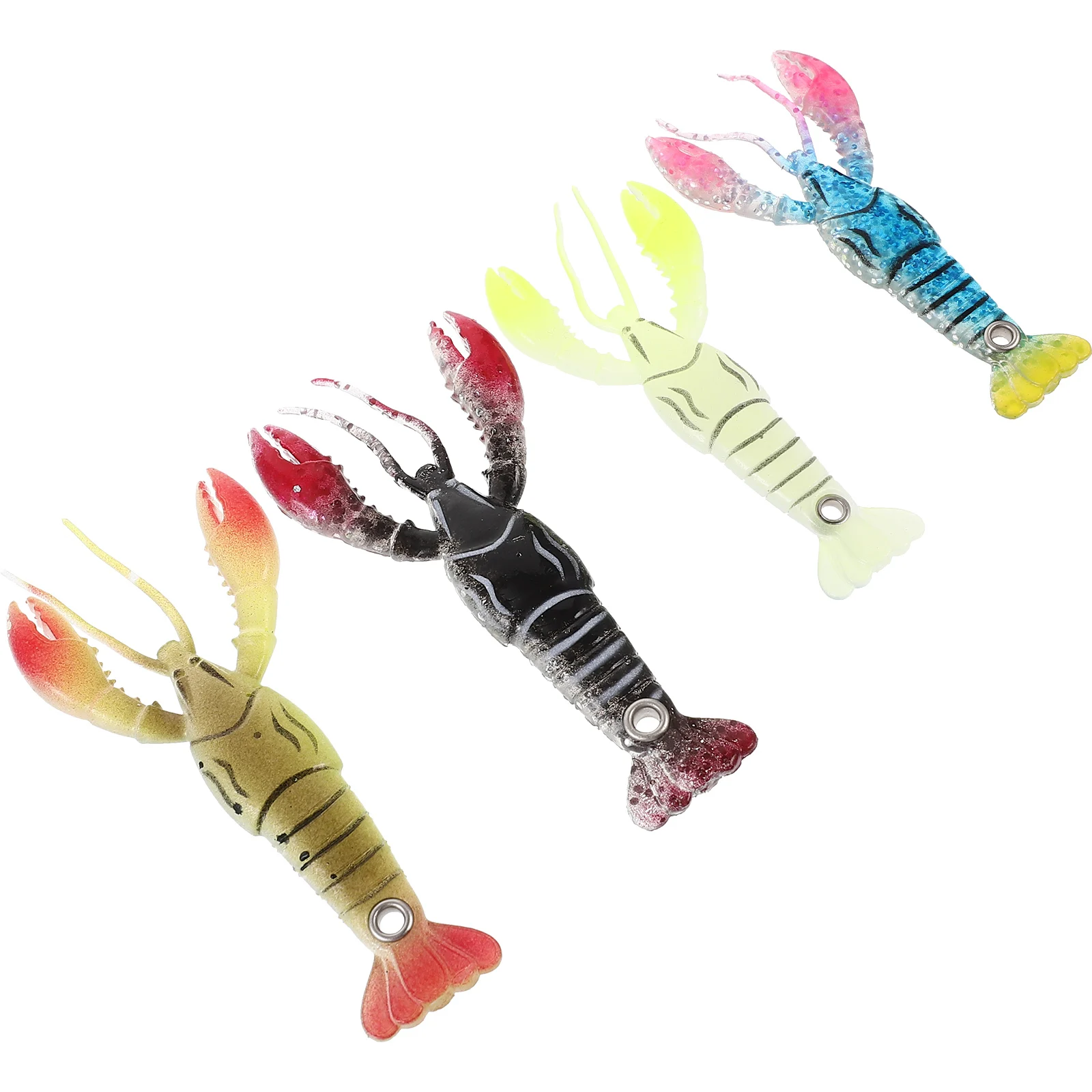 

4pcs 95mm Crayfish Soft Bait Silicone Durable Fishing Lure Shrimp Simulation Artificial Reusable Portable Baits
