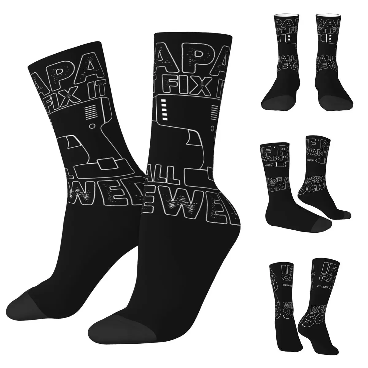 

If Dad Can't Fix It We're Screwed cosy Unisex Socks,Hiking Happy 3D printing Socks,Street Style Crazy Sock