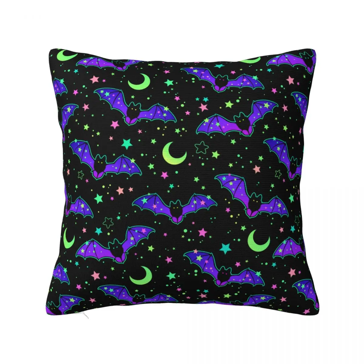 Halloween Bat Stars Cartoon Pillowcase Printed Fabric Cushion Cover Gift Pillow Case Cover Home Zippered 40*40cm