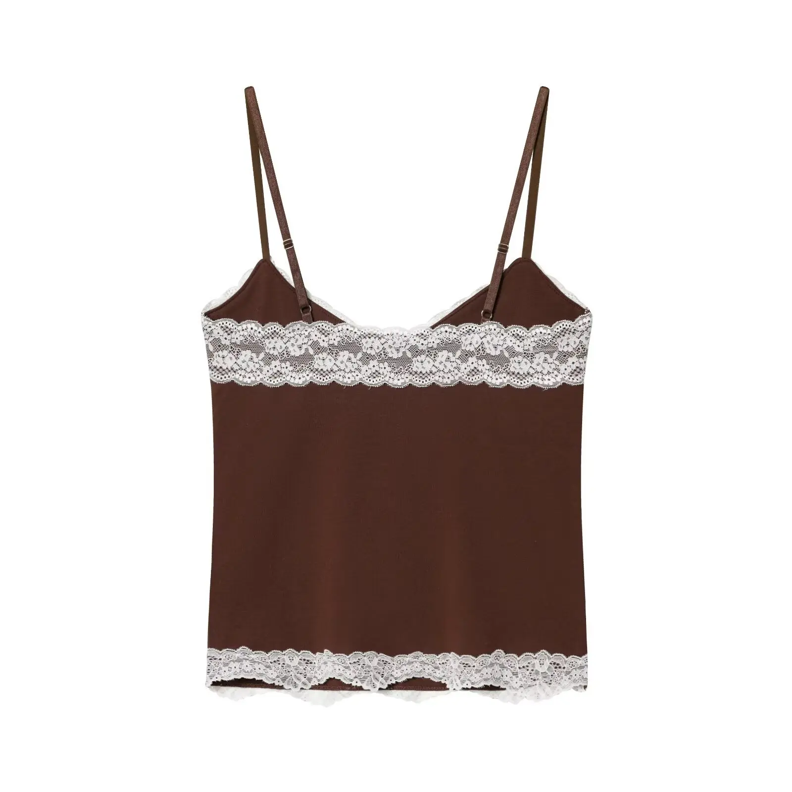 Jenny&Dave Summer Camisole T-shirt Cotton Knitted Tank Tops Slim Fit Lace T-shirt Woman Clothes Female Clothing - view 2