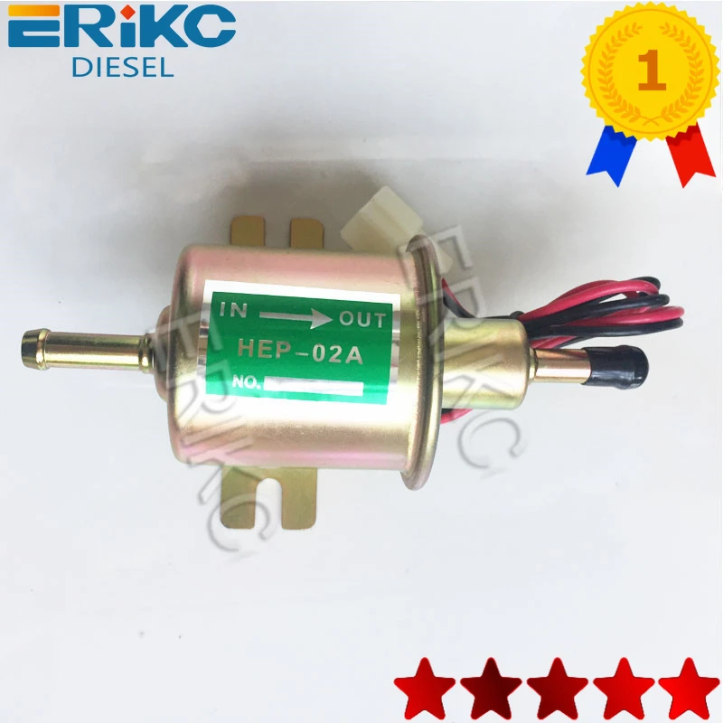 ERIKC Pump Universal 12v Electric Fuel Pump Low Pressure Bolt Fixing Wire Diesel Petrol Hep-02a for Car Carburetor Motorcycle