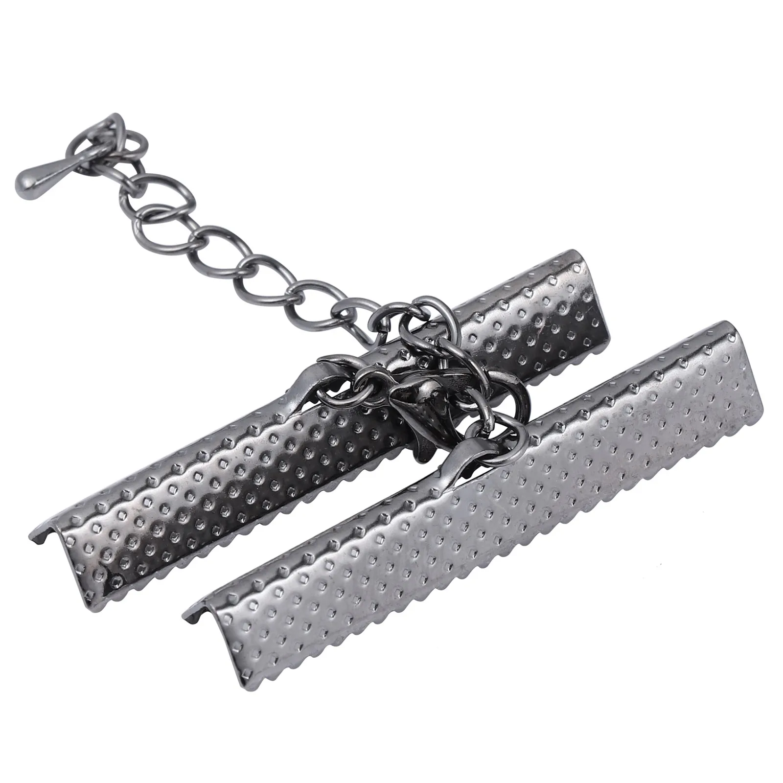 

20pcs Jewelry Accessories Iron Ribbon Ends Fixed Clips Crimp Clasps for Bracelet Necklace Cord Making Fastener Mazi Buckles DIY