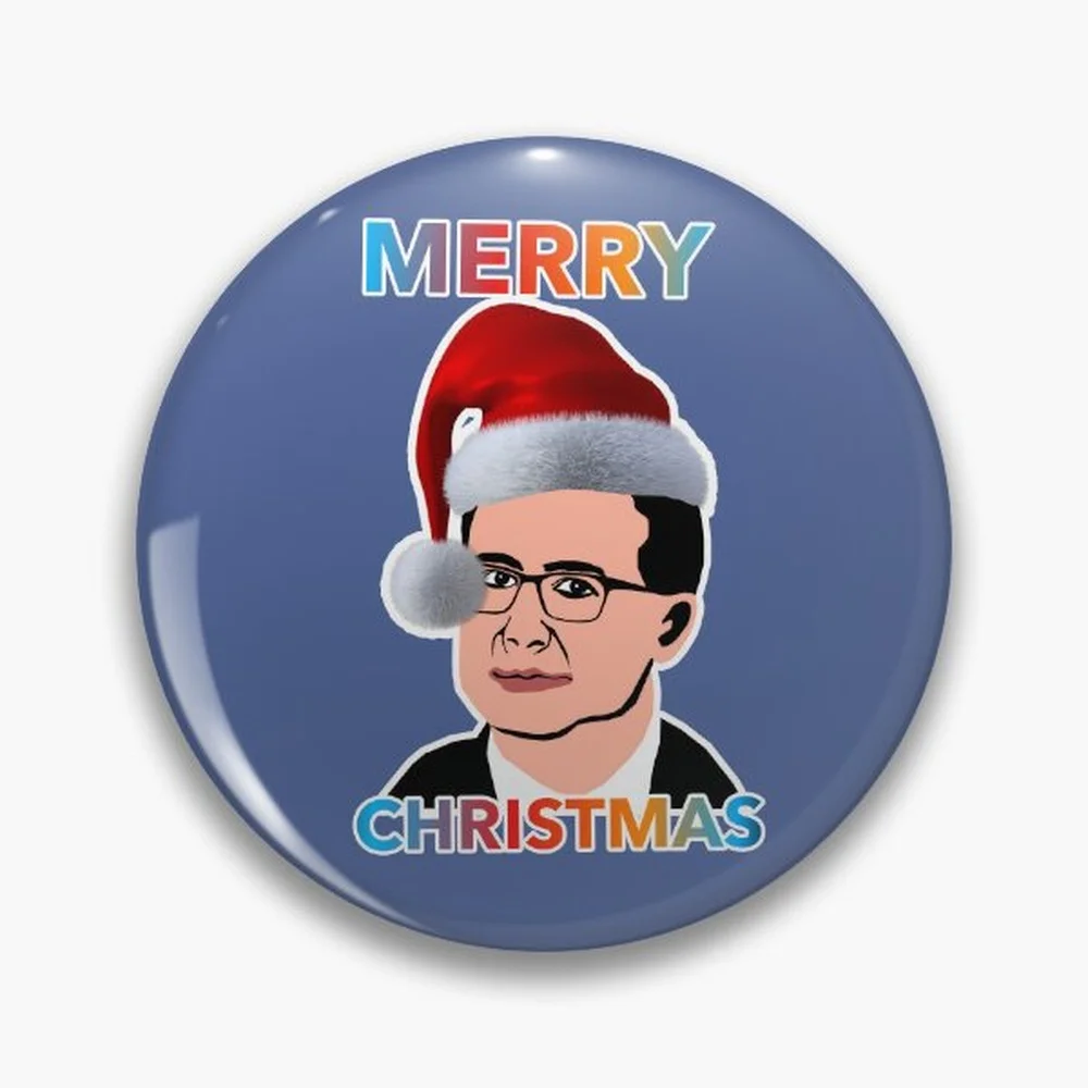 John Oliver Christmas Gift Pin Holographic Star Heart Pin Brooches Laminated Button Fashion Accessory