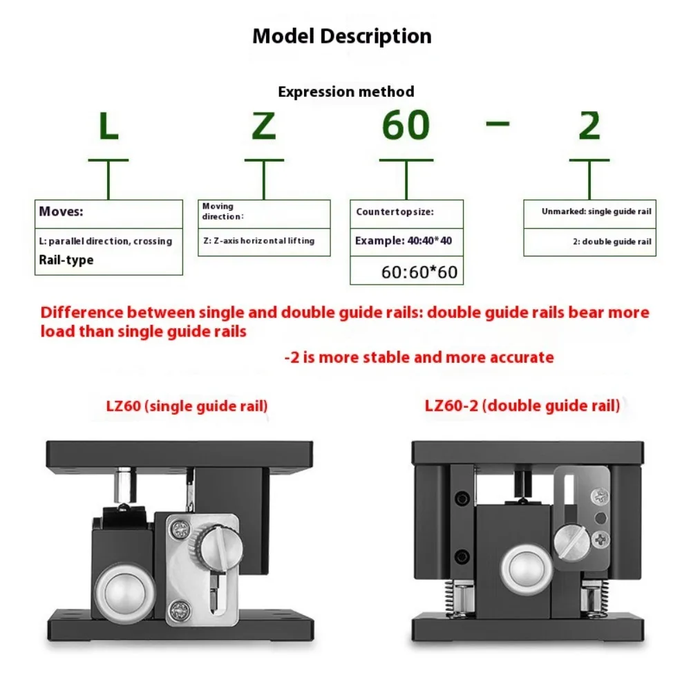 High Precision Manual Z-Axis Lifting Platform – Optical Displacement Adjustment Slide Stage LZ40/60/80/90/125-2