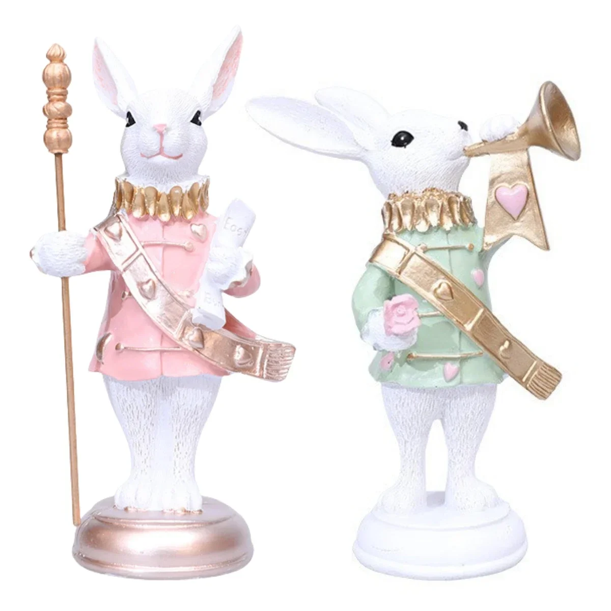 

Springtime Decor Easter Bunny Figurines Easter Festivities Year-Round Use Adorable Expressions Cheerful Ambiance