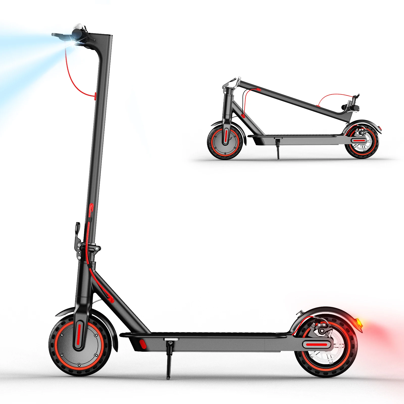 TODIMART T3 Adult Electric Scooter, 30-35km Range , Ultra-Light E-Scooters, 36V 7.8Ah Battery, 350W, App, Foldable, Black