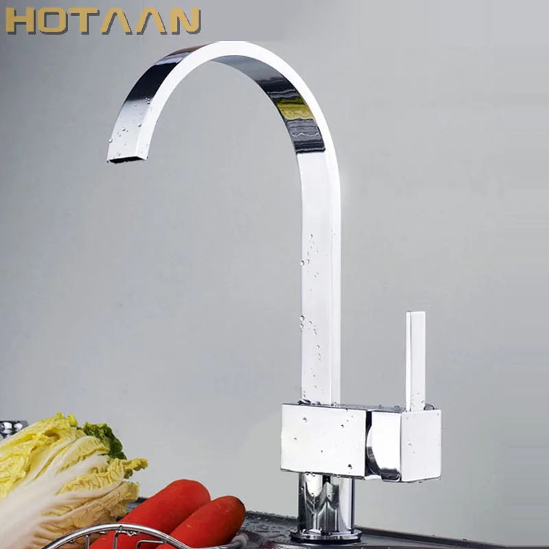 . Brass Chrome Taps For Kitchen Sink Kitchen Tap Dual Hole Wall Kitchen Mixer Kitchen Faucet torneira cozinha YT6018