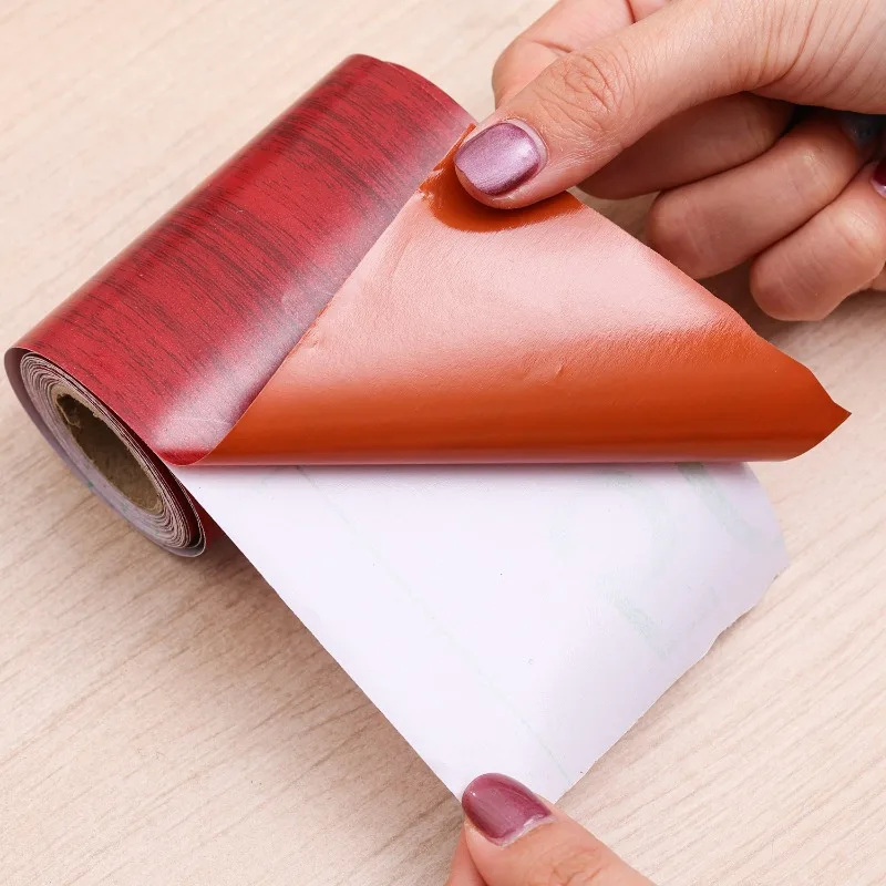 5 متر/لفة واقعية الخشب الحبوب إصلاح لاصق شريط لاصق الطابق الأثاث تجديد التفاف خط ملصق ديكور منزلي