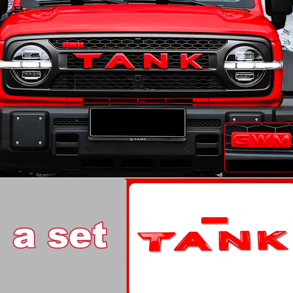 Custom Color TANK Letter Emblem For GWM Tank 300 2026 3D Raised Grille Logo Exterior Decorative Modification Parts