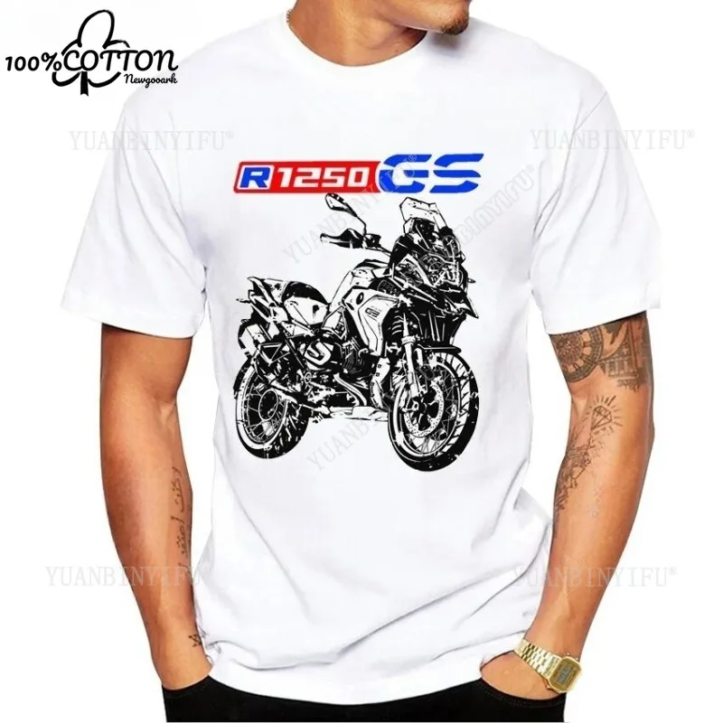 

Harajuku Motorcycle O-Neck Printed T-Shirt Short Sleeve Cotton R1200GS GS Adventure T Shirt Overlander Ride Travel Streetwear