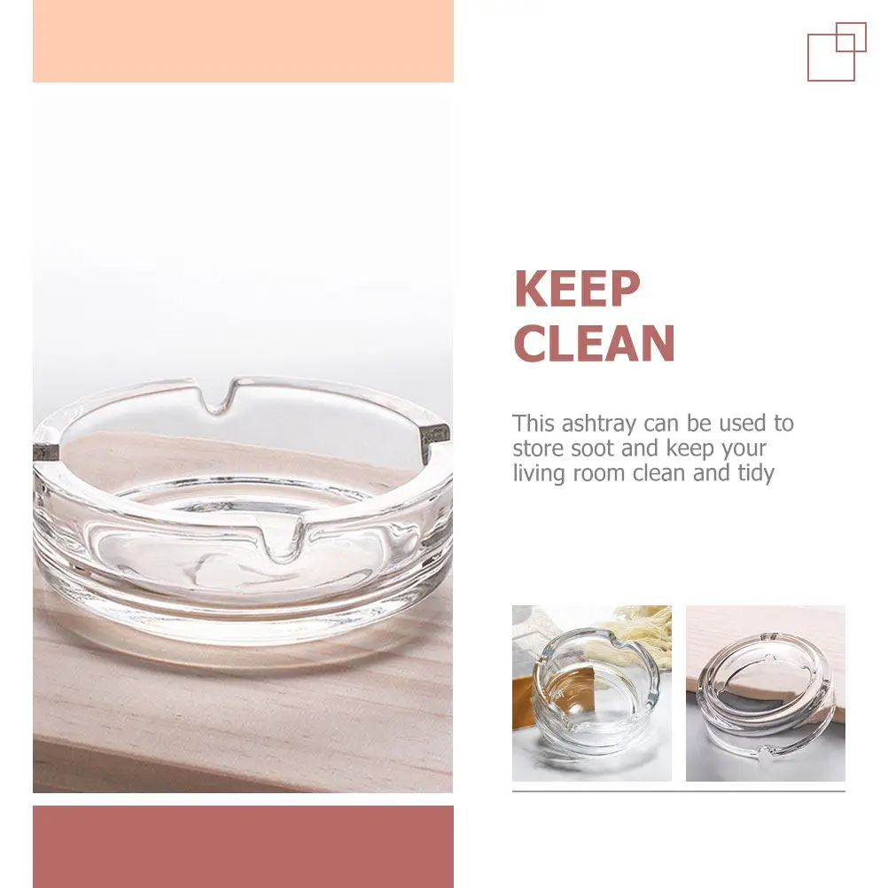 

Small Modern Indoor Household Ashtray Smoking Standing Cigarette Bin Home Decor Clear Glass