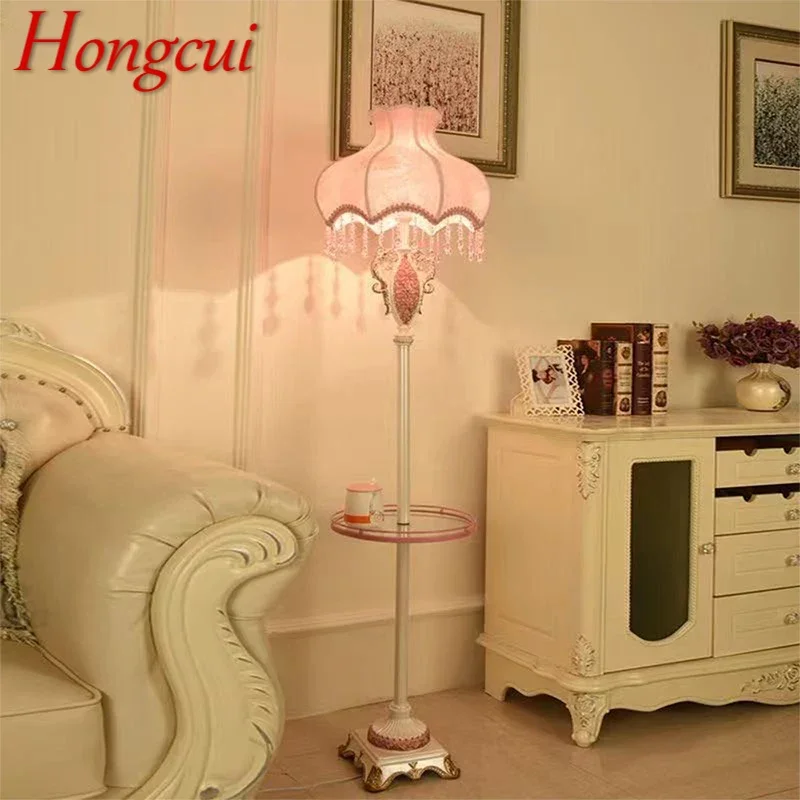 

Hongcui European Floor lamp Luxurious Living Room Bedroom Study Villa Hotels LED Warm Creativity Floor lamp Next To Sofa