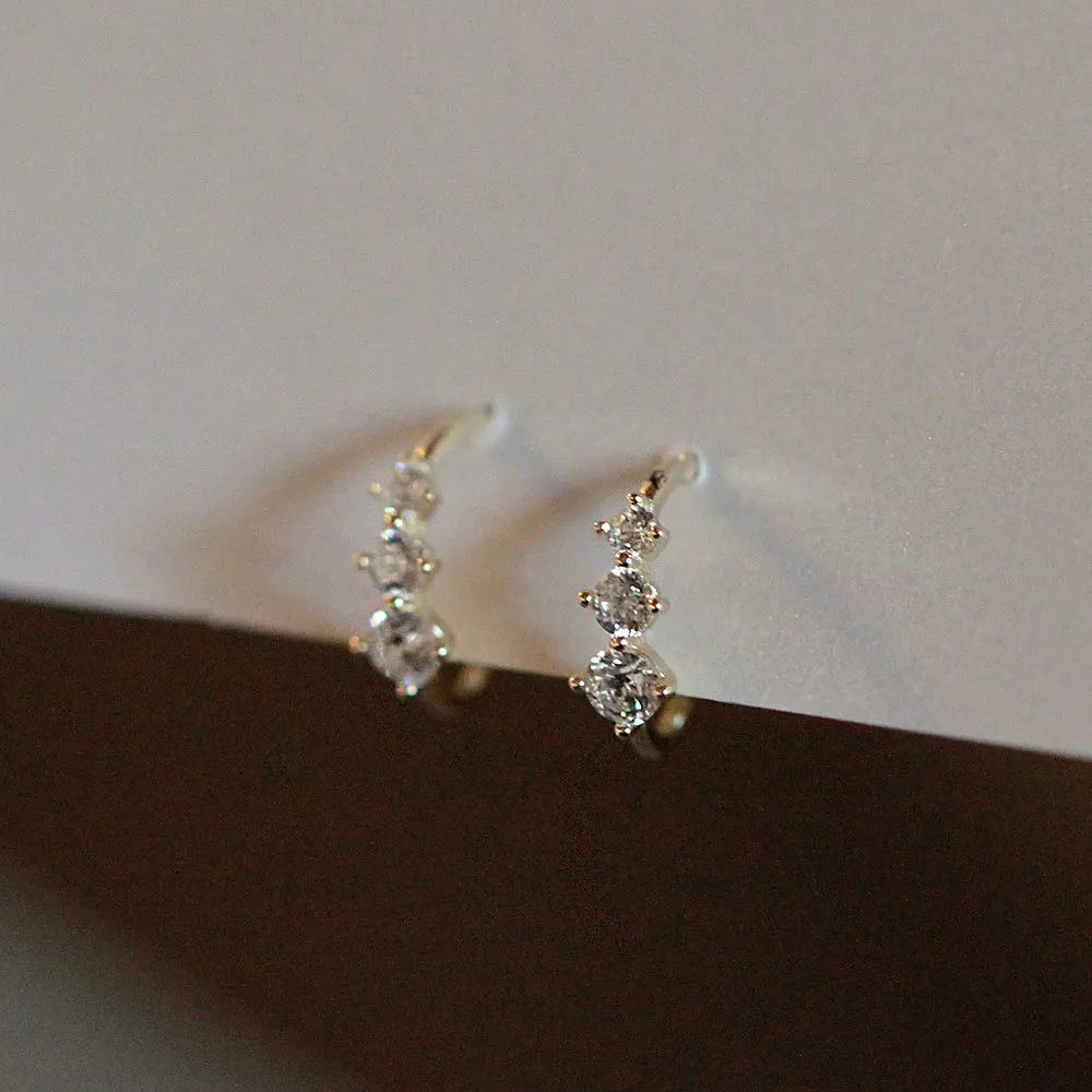 S925 Sterling Silber vergoldet 18k Weißgold Kristall Ohrstecker Zirkon Diamant Ohrclips für Frauen Braut Hochzeit Schmuck – Detail 8