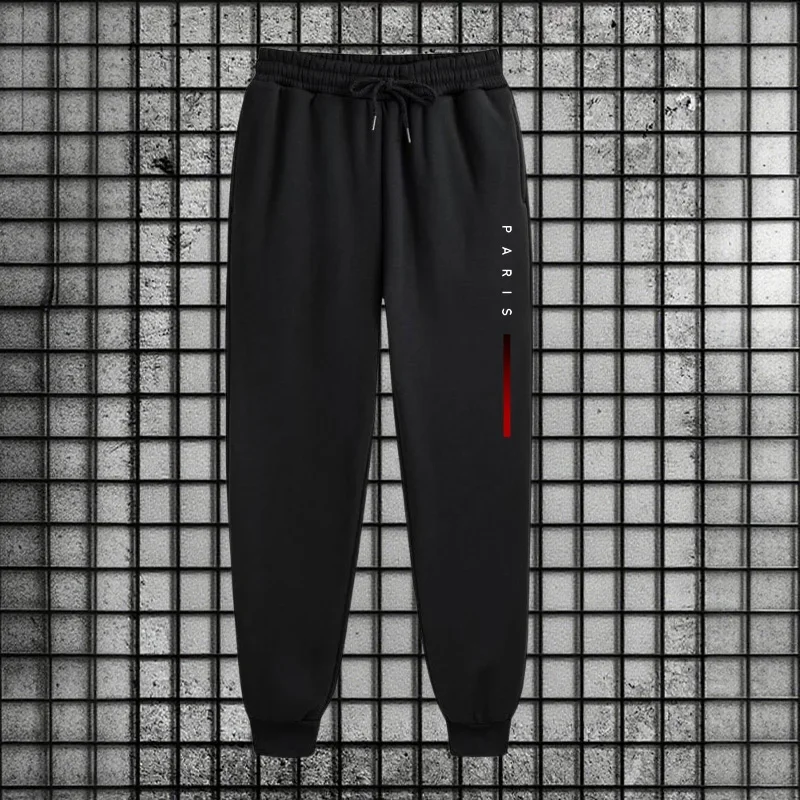 Conjunto informal de 2 piezas con estampado de moda de París para hombre, sudaderas con capucha y cremallera, pantalones de chándal, ropa de calle, chándal, trajes deportivos de otoño e invierno, 2025