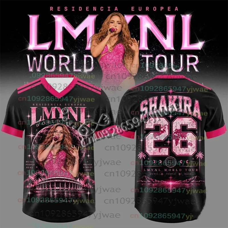 Shakira World Tour 26 T‑Shirt Wolf LMYNL 2026 Short Sleeve Tee Pop Music Fans Gift Loose Streetwear Tops Men's Women's Clothing