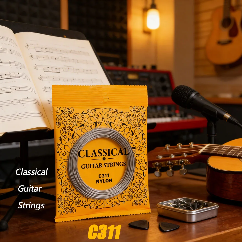 Classical Guitar Strings C311 Silver-Plated Alloy Nylon Six Essential Strings For Acoustic Guitar/Bass Strings Replace Parts