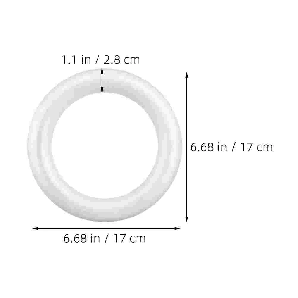 6pcs Craft Foam Wreath Forms Round Foam Rings White Polystyrene Circles For Diy Projects Holiday Decor Wedding And Home Decorati