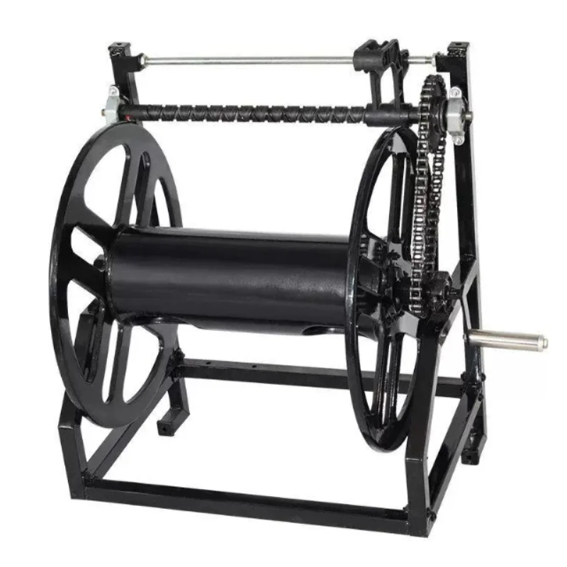 Agricultural Manual Hose Reel, Hand‑crank Wind‑up Hose Roller Auto‑arranging Pipe Frame for Farm Sprayer