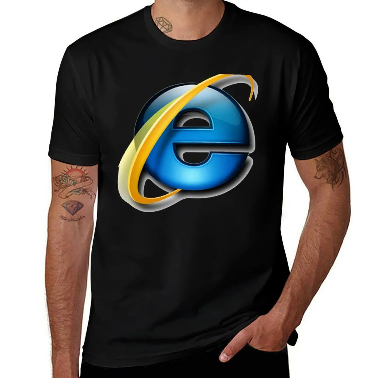 

Internet Explorer Logo T-Shirt cotton t shirts high quality t shirts for man pack white t shirt man cotton T-Shirt