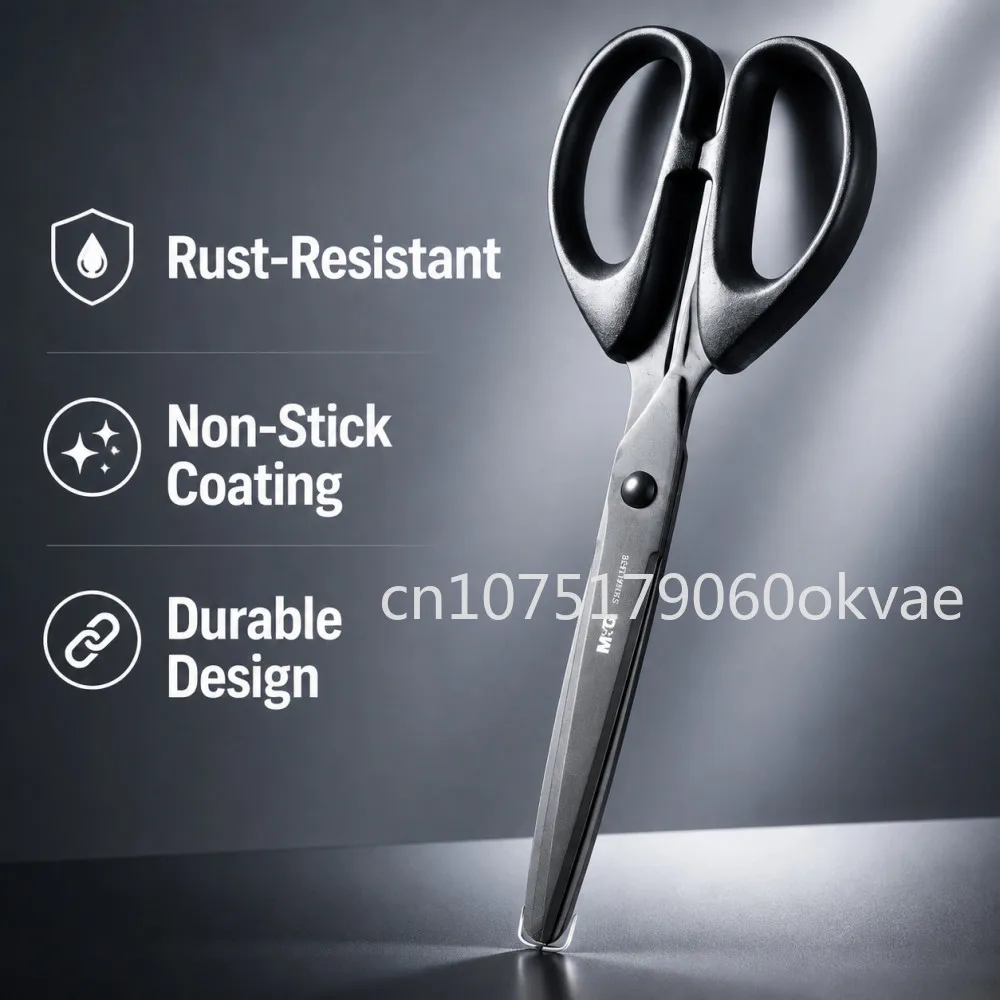 Anti-Rust Black Blade Scissors Heavy Duty Office School Supplies Ergonomic Handle Precision Cutting for Paper Fabric Crafts