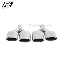 1 Set Y Type Exhaust Pipe 54mm Oval Dual Muffler Exhaust Tip for Modifiy Car for C class W204