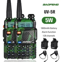 2pcs Baofeng UV 5R Walkie-talkie Long Range 5W Power Camouflage UV-5R Remote Radio Dual Band VHF UHF Ham Radio Communicator