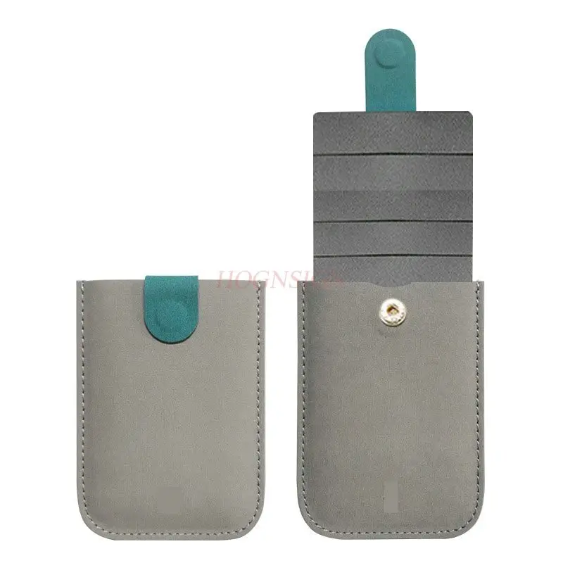 قطعة واحدة من حامل البطاقات المكدس، مضاد لإزالة المغناطيسية، فتحات بطاقات متعددة، محفظة للعملات المعدنية قابلة للسحب، حامل بطاقات بنكية صغيرة محمولة للرجال #6