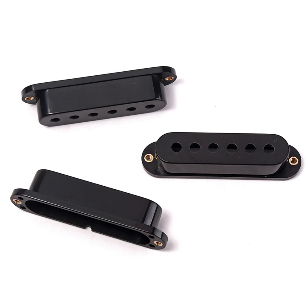 

3Pcs Single Coil Pickup Covers Black ABS Plastic Replacement Parts for St Electric Guitar DIY Repair Accessories
